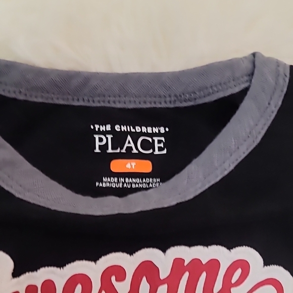 The Children's Place, Black, Awesome Dept. Shirt, Boy's, Size 4T - Picture 2 of 7